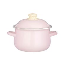 VETTA Глянец Кастрюля эмалированная, 18см, 2,0л, розовый Розовый