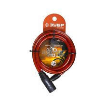 Замок тросовый Зубр Мастер 37263-120 (3 ключа, 1200мм, d 10мм)