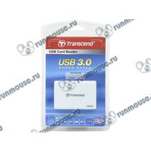 Картридер CF SDXC microSDXC MS M2 Transcend "TS-RDF8W", внешн., белый (USB3.0) (ret) [112693]