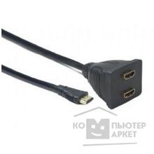 Gembird Cablexpert DSP-2PH4-002 Разветвитель HDMI Cablexpert DSP-2PH4-002, HD19F 2x19F, 1 компьютер > 2 монитора, пассивный, Full-HD, 3D, 1.4v