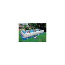 Прямоугольный каркасный бассейн Rectangular Ultra Frame Pool 975 x 488 x 132 см intex 54988 + песочный фильтр + хлорогенератор для очистки воды