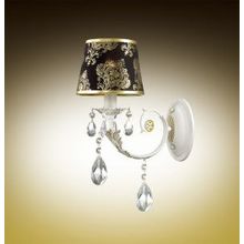 Бра декоративное с абажуром TIVOLA белый с позолотой абажур ткань чёрный с позолотой хрусталь E14 1*40W 220V 2914 1W