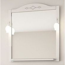 Зеркало ASB-Mebel Флоренция Квадро 90 белое патина серебро со светильниками