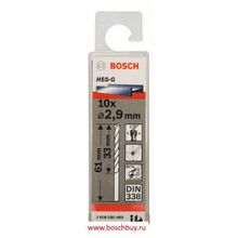 Bosch Набор 10 сверл по металлу HSS-G 2,9 мм DIN 338 (2608585480 , 2.608.585.480)