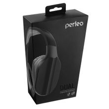 Наушники PERFEO PF_A4002 DUAL полноразмерные черные BL1