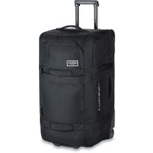 Большая чертого цвета дорожная сумка Dakine Split Roller 100L Black со  сменными полиуретановыми колесами на подшипниках