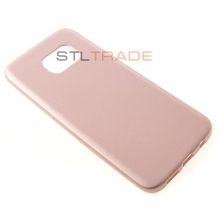 S7 edge Samsung Силиконовый чехол TPU Case Металлик розовое золото