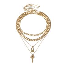 Многослойное колье "Ключ и замок" (арт. 81111-7)