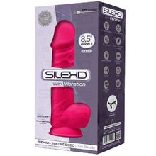 Adrien Lastic Ярко-розовый вибратор-реалистик Silexd Model 1 - 21,5 см. (ярко-розовый)