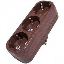 Колодка розеточная   ЭКО 3-местный, бук, SQ1806-0080 |  код. SQ1806-0080 |  TDM