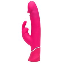 Розовый вибратор-кролик Realistic Dual Density Rechargeable Rabbit Vibrator - 25,5 см. (225594)