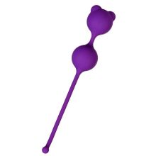 Фиолетовые вагинальные шарики A-Toys с ушками Фиолетовый