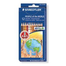 Карандаши цветные Noris Club, набор 12 цветов, народы мира, картонная упаковка