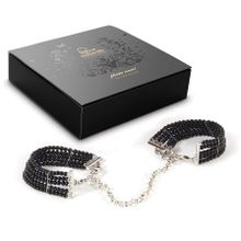 Чёрные дизайнерские наручники Plaisir Nacre Bijoux Черный