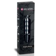 Стимулятор вагины и ануса Mystim Mighty Merlin - 25 см. серебристый с черным