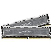 crucial (crucial 16gb kit (8gbx2) ddr4 2400 mt s (pc4-19200) cl16 dr x8 unbuffered dimm 288pin ballistix sport lt grey) bls2c8g4d240fsb