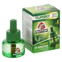 Жидкость для фумигатора Раптор Turbo от комаров 40 ночей, без запаха