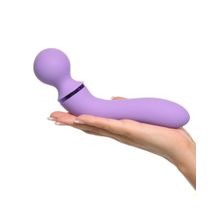 Pipedream Фиолетовый двусторонний вибростимулятор Duo Wand Massage-Her - 19,6 см.