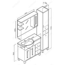 Бриклаер Зеркальный шкаф Бали 90 L