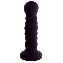 Dream Toys Чёрная рельефная пробка MENZSTUFF RIBBED PROBE - 21 см. (черный)