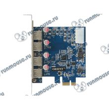 Контроллер USB3.0 (4 внешн.) ORIENT "NC-3U4PE" (PCI-E x1) (oem) [138315]