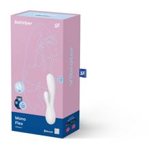 Белый вибратор-кролик Satisfyer Mono Flex с управлением через приложение - 20,4 см. (216373)