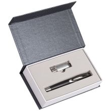 Подарочный набор Блеск: ручка и флешка 8 Гб, антрацит