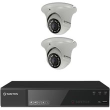 Tantos ✔ Комплект видеонаблюдения на 2 IP камеры Tantos TSr-NV04154 + TSi-Ee50FP, 5Мп
