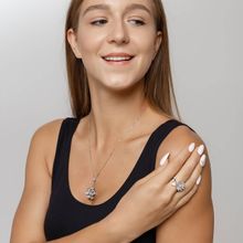 Безразмерное кольцо "Цветок" (арт. 76066-89)