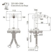 Смеситель BelBagno Tevere TEV-BD-CRM для биде хром