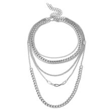 Многослойное колье под серебро (арт. 81263-4)