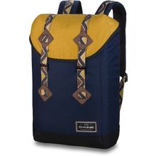 Повседневный практичный молодежный мужской рюкзак для города Dakine Trek 26L Darwin синий с желтыми вставками ромбы
