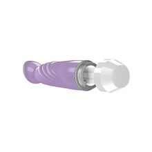 Фиолетовый вибратор Livvy со скошенной головкой - 15,5 см. Фиолетовый