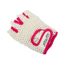 Перчатки для фитнеса STARFIT SU-110 белые розовые р.S