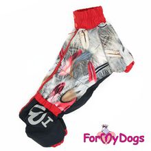 Комбинезон для таксы девочки ForMyDogs серо черный FW499-2017 F