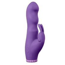 Dream Toys Фиолетовый вибратор с клиторальным стимулятором PURRFECT SILICONE DELUXE RABBIT 100FNCT - 20 см.