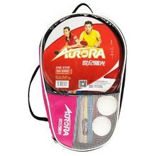 Набор для настольного тенниса  AURORA 2 ракетки, 2 мяча, длинная ручка, double reverse, сумка-чехол