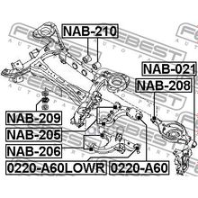 Опора Шаровая Верхнего Рычага | Зад Прав Лев | Nissan Pathfinder R51m 2005.01-2014.11 [El] Febest арт. 0220A60