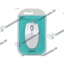 Оптическая мышь Logitech "M100" 910-005004, 2кн.+скр., бело-черный (USB) (ret) [139671]