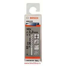 Bosch Набор 10 HSS-Co сверл 3,3 мм DIN 338 (2608585878 , 2.608.585.878)