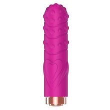 Ярко-розовая рельефная вибропуля Je Taime Silky Touch Vibrator - 9,4 см. (ярко-розовый)