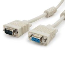 Кабель удлинитель VGA 15F-15M, 1.8 м, серый, 2 фильтра, Cablexpert (CC-PPVGAX-6)