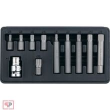 Stels Набор бит SPLine, хвостовик-шестигранник 11 2, CrV, 10 мм, 11 предметов Stels