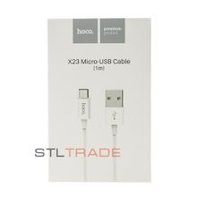 Data кабель USB HOCO X23 micro usb, 1 метр, белый