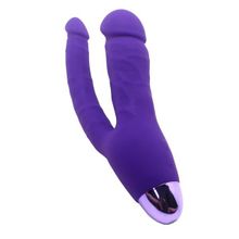 Howells Фиолетовый двойной вибратор INDULGENCE Rechargeable Insatiable Desire - 21 см.