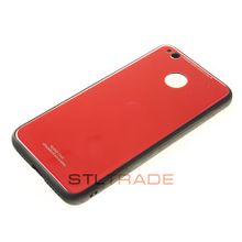 Redmi 4X Xiaomi Накладка Glass Case красный