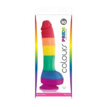 Радужный фаллоимитатор Pride Edition 8 Dildo - 25,4 см. разноцветный