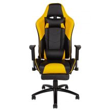 Кресло офисное Lotus GTS реклайнер черно - желтая экокожа стальная крестовина