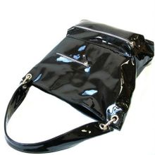 Женская сумка черный лак 3065