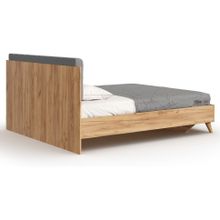 Алмаз. Любимый дом Марта-2 Кровать 1600 (с КО и мягкой накладкой, каретная стежка Capri 24) (Дуб Золотой Серый)